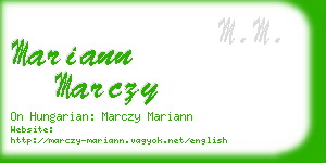 mariann marczy business card